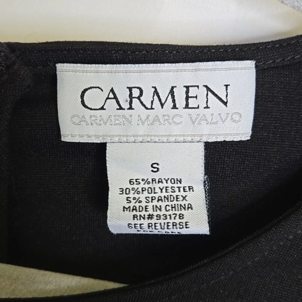 Carmen Marc Valvo Peplum Long Sleeve Top, Office Wear Business, Black, Small - Picture 3 of 7